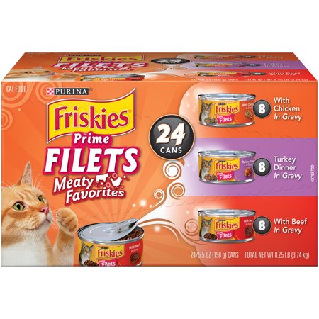 Purina Friskies Prime Filets Meaty Favorites Adult Wet Cat Food Variety Pack - (24) 5.5 oz. Cans