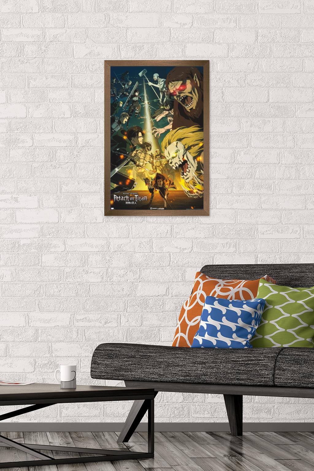 Attack on Titan: Season 4 - Key Visual 3 Wall Poster, 14.725" x 22.375" Framed