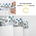 thumbnail image 5 of Blue Beach Coastal No Hook Shower Curtain Waterproof, Bathroom Curtains with Snap in Liners and See Through Top Window, Nautical Seaside Coral Starfish Hotel Style Bathtub Curtains Shower 66"Wx72"L, 5 of 8
