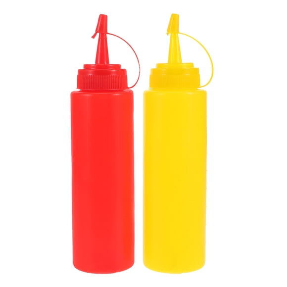KAKOWELY festive atmosphere prop 2pcs Fake Mustard Ketchup Bottle Funny Fake Salad Dressing Bottle Prank Toys Condiment Squirt Bottle Toy For Adults Kids Halloween Party