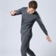 thumbnail image 3 of Ropa de otoño de algodón para hombre, pantalones de polar, camisa de una pieza con cuello redondo, suéter de algodón, polar fino de mediana edad, 3 of 4