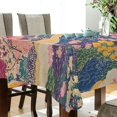 thumbnail image 5 of Yayeee Tablecloths 60" x 60" Rectangle Wrinkle Resistant Party Table Cover, Green Floral Wave, 5 of 8