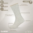 thumbnail image 5 of GoWith Cotton Diabetic Socks For Men | Thin Linen Blend Seamless Non-Binding Crew Socks | 5 Pairs | Model: 3064, 5 of 11