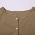 thumbnail image 6 of BOOMILK Womens Linen Shirts Solid Color Long Sleeve Button Down Shirt Dressy Casual Blouses Oversized Tunic Tops Khaki, 6 of 9
