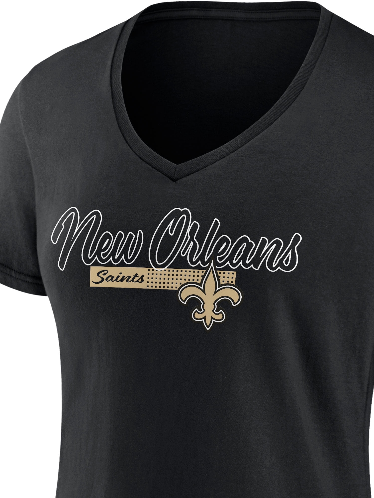 NFL New Orleans Saints Women's Cotton Black Short Sleeve T-Shirt