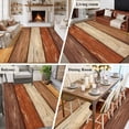 thumbnail image 5 of Area Rug for Living Room, Farmhouse Burnt Orange Brown Non-Slip Indoor Large Carpet for Bedroom/Dining Room, Vintage Wooden Striped Washable Low-Profile Rectangle Floor Runner Rugs - 5 x 8 Ft, 5 of 7