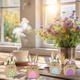 thumbnail image 6 of Gift Boutique Wooden Easter Bunny Decoration Set of 4 – Rustic Spring Tabletop Decor with Floral Accents, 3.2 x 5.9 in, Tan, 6 of 7