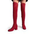 thumbnail image 4 of Bota DREAM PAIRS DWUMOB2409 Sobre la Rodilla con Tacón Grueso Rojo, 4 of 6