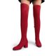 thumbnail image 4 of Bota DREAM PAIRS DWUMOB2409 Roja Sobre la Rodilla con Tacón Grueso, 4 of 6