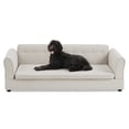 thumbnail image 2 of Noble House 55" Comfortable Elevated Pet Sofa, Elegant Oversized Linen Dog Bed with Support Armrests, Beige, 2 of 11