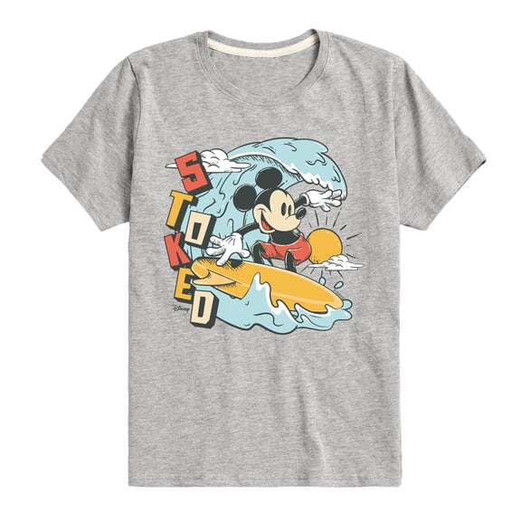 Disney - Mickey Stoked - Youth Boys Short Sleeve Graphic T-Shirt
