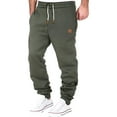 thumbnail image 1 of Faithtur Men Athletic Pants, Elastic Waist Drawstring Trousers Fall Casual Pants with Pockets, 1 of 5