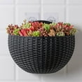 thumbnail image 4 of Plant Flower Pot Wall Planter Flowerpot Gift Imitation Rattan Planters Balcony Hanging Indoor Outdoor Semicircular Vase, 4 of 22