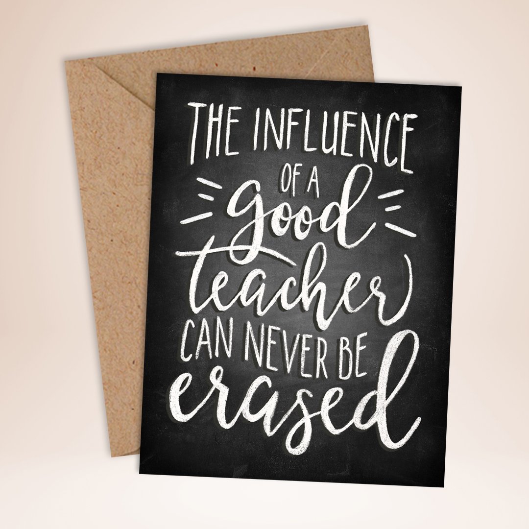 Thanks, Teach! Chalk Art Teacher Thank You Card Single Card Walmart