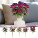 thumbnail image 1 of Violeta Simulada 1 pieza de flores artificiales de seda violeta impresas, pequeñas plantas verdes simuladas para decoración de exteriores. JASKFLY, 1 of 8