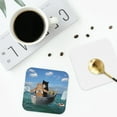 thumbnail image 5 of Disketp Two Brave Cats Are Floating On The Sea Iceberg Funny Coasters,4 Pcs Leather Coasters With Holder, Perfect Housewarming Hostess Gifts,Protect Furniture From Water Marks Scratch, 5 of 9