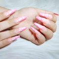 thumbnail image 4 of Uñas postizas largas WEIHJMXG color rosa Diseño de cobertura completa, 4 of 5