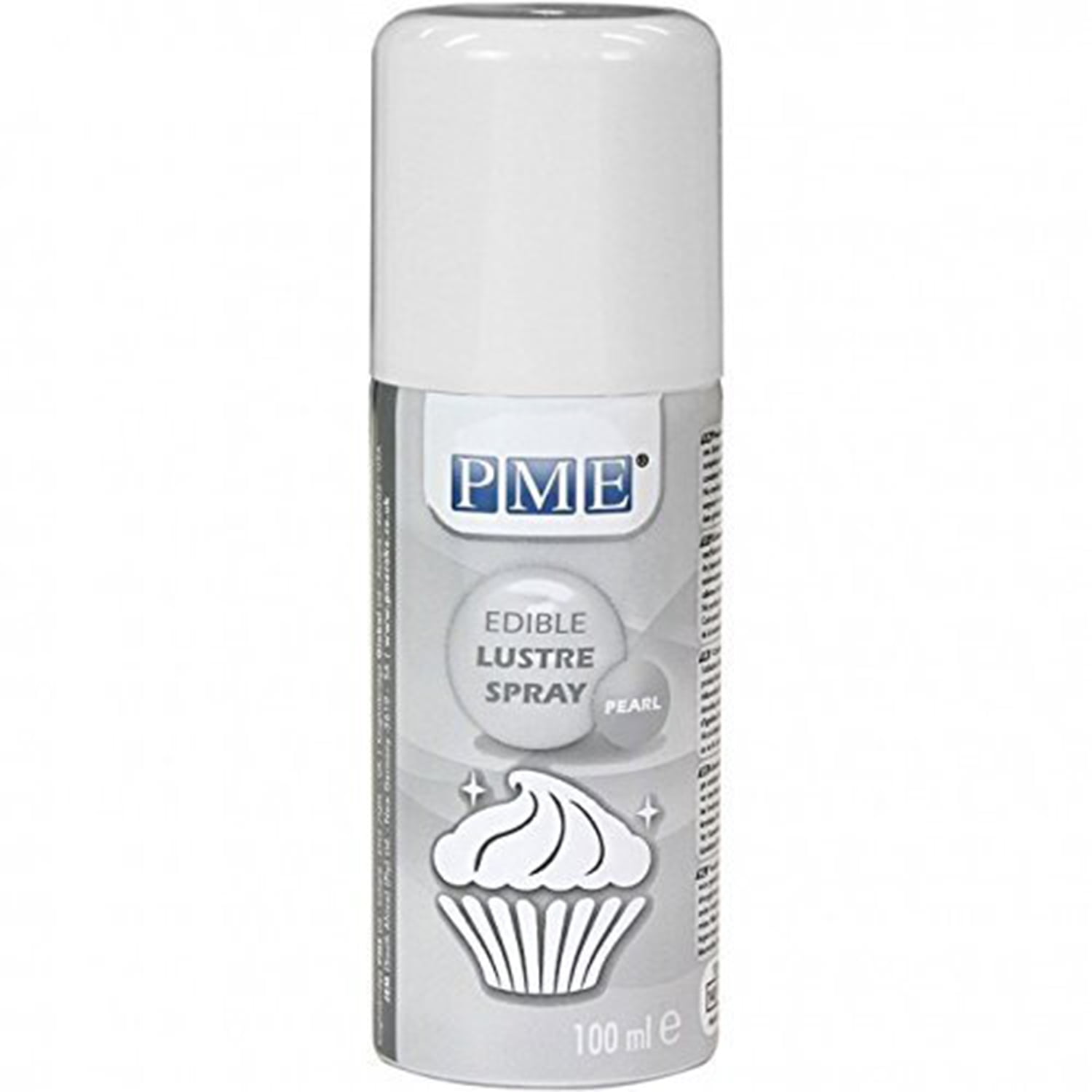 PME Edible Lustre Spray For Cake Decoration, Chocolates, Cupcakes, Cookies and more - 100ml - Pearl