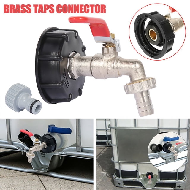 Robinet de Réservoir IBC Adapte S60X6 à Filetage Grossier, Adaptateur de Réservoir IBC, Robinet à Raccordement Rapide pour Réservoir d'Eau de Jardin pour Tuyaux de 1/2”