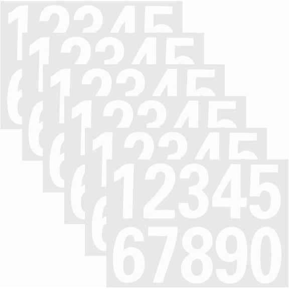 6 PCS 0~9 Reflective Mailbox Number Stickers White Vinyl Waterproof Number Self Adhesive Marking Stickers