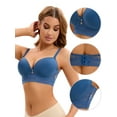 thumbnail image 3 of Unique Bargains Women's Adjustable Straps Lightweight Lace Trim Push Up Bras D 40 Blue, 3 of 6