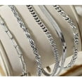 thumbnail image 3 of Muddy Jewelry Sterling Silver Bracelets for Women Dainty Silver Jewelry Sets for Trendy Stackable Paperclip Rope Snake Box Figaro Chain Bracelets Pack Costume Fashion Gifts for Womens, 3 of 7