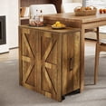 thumbnail image 6 of Tribesigns Rolling Side Table, 3-Tier Extendable End Table with Lockable Wheels & Storage Space, Wooden Narrow Nightstand for Bedroom, Living Room, Rustic Brown (23.6" to 46.4" Adjustable Length), 6 of 10