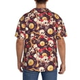 thumbnail image 3 of Gukieu Skull record lips Print Men's Short-sleeved Shirts, Button-down Pocket Shirts, T-shirts, Beach Vacation Travel Summer Clothing-Small, 3 of 5