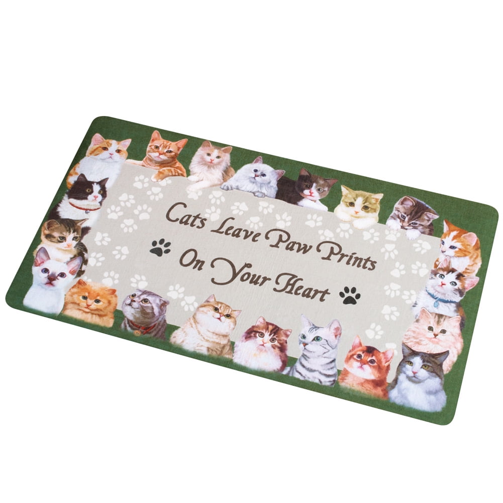 Collections Etc Cat Paw Prints On Your Heart SkidResistant Rug