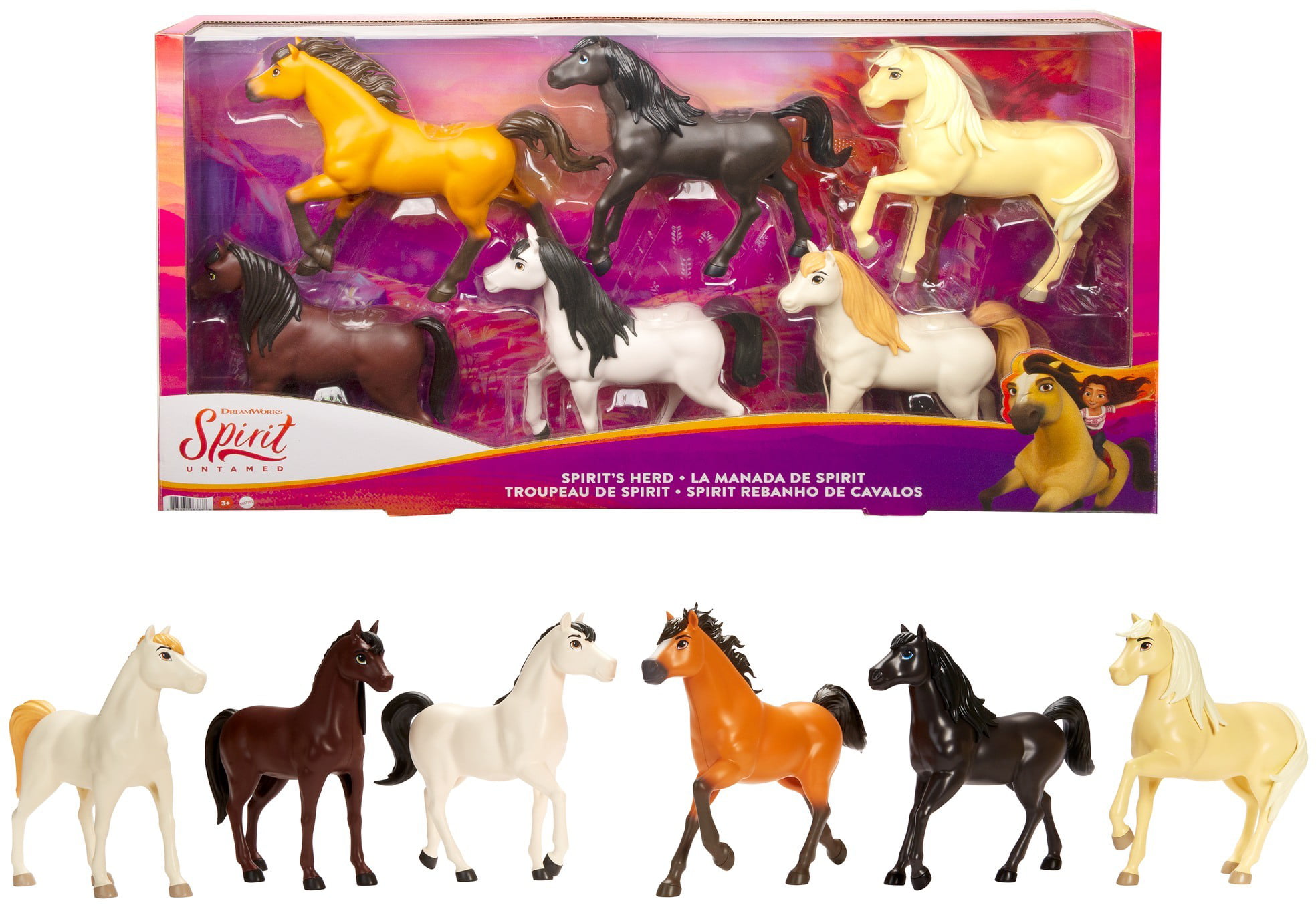 Spirit Untamed Spirit's Herd 6-Piece Multipack, Spirit Horse & 5 Herd Horses (8-In)