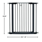 MidWest Homes for Pets 39’’ Walk-Through Dog Gate, Steel/Graphite 29W, expand to 38 w/extensions
