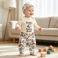 thumbnail image 2 of Kogui Boy Baby Outfits Newborn Newborn Baby Boy Clothes Plaid Letter Print Long Sleeve Hoodies + Long Pants Fall Winter Outfits Set 0 3 6 9 12 18 24 Months,(Beige 0-3 Months), 2 of 9