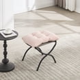 thumbnail image 4 of Leumius Lazy Chair with Ottoman, Modern Lounge Accent Chair with Armrests and a Side Pocket, Leisure Upholstered Reading Chair for Living Room Bedroom Office and Reading Room Pink, 4 of 8