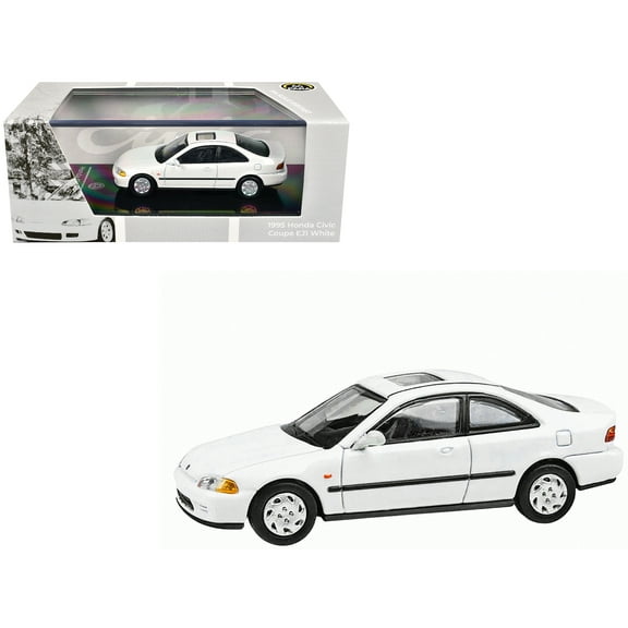 1995 Honda Civic Coupe EJ1 White with Sunroof 1/64 Die Cast Model Car by Paragon
