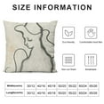 thumbnail image 5 of YINGXI Throw Pillow Cushion, Line Art Woman with Contemporary Leafy Geometric Details, Double-Sided Digital Printing, 20x20in, 5 of 5
