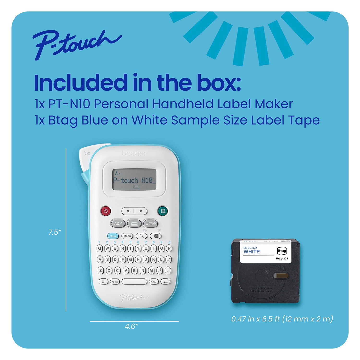 Brother P-touch Personal Handheld Label Maker PT-N10