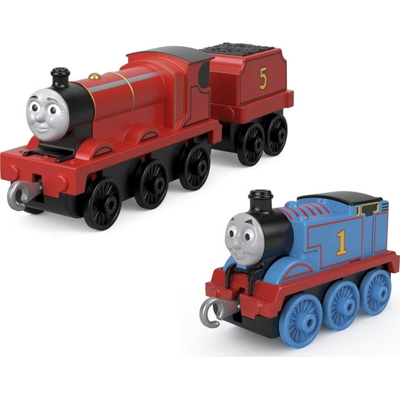 Thomas & Friends Thomas & James Diecast Metal Push-Along Toy Train Pack, 2 Engines