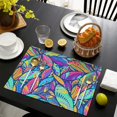 thumbnail image 4 of Blue Pioneer Flower and Leaf Pattern Summer Placemats Table Placemats Set Of 4-Linen Kitchen Washable Placemats Table Mats 11.8"x17.7" Non-Slip Heat Resistant, 4 of 6