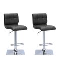 thumbnail image 1 of CorLiving Hudson Set of 2 Modern Faux Leather Square Adjustable Swivel Indoor Bar Stools with Backs, 1 of 6