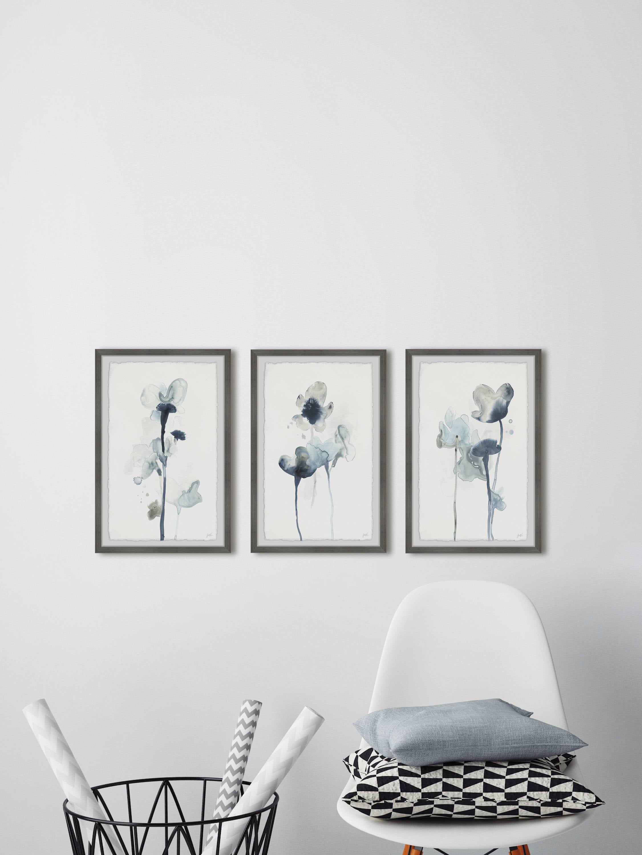 Marmont Hill Midnight Blossoms Iv Triptych, Art Prints, 36.00" x 1.50"