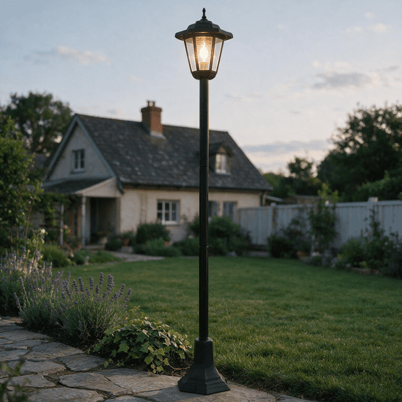 DJGIFI Solar Pathway Lights Outdoor, Vintage Adjustable Height Walkway Driveway Lights, Warm White LED, Auto on/off