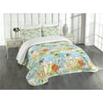 thumbnail image 3 of Ambesonne Sea Shells Quilted Bedspread Set 3 Pcs, Retro Beach Pattern, King Size, Multicolor, 3 of 5