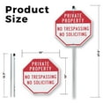 thumbnail image 2 of Private Property No Trespassing No Soliciting (10 Pack) 10 inch X 10 inch Octagon Aluminum Metal Signs with Aluminum Mounting Stakes Weather Resistant UV Protected for Workplace Private, 2 of 8