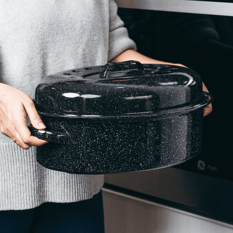 Granite Roaster Pan With Grill Rack Large 19.5” Ultra - Temu