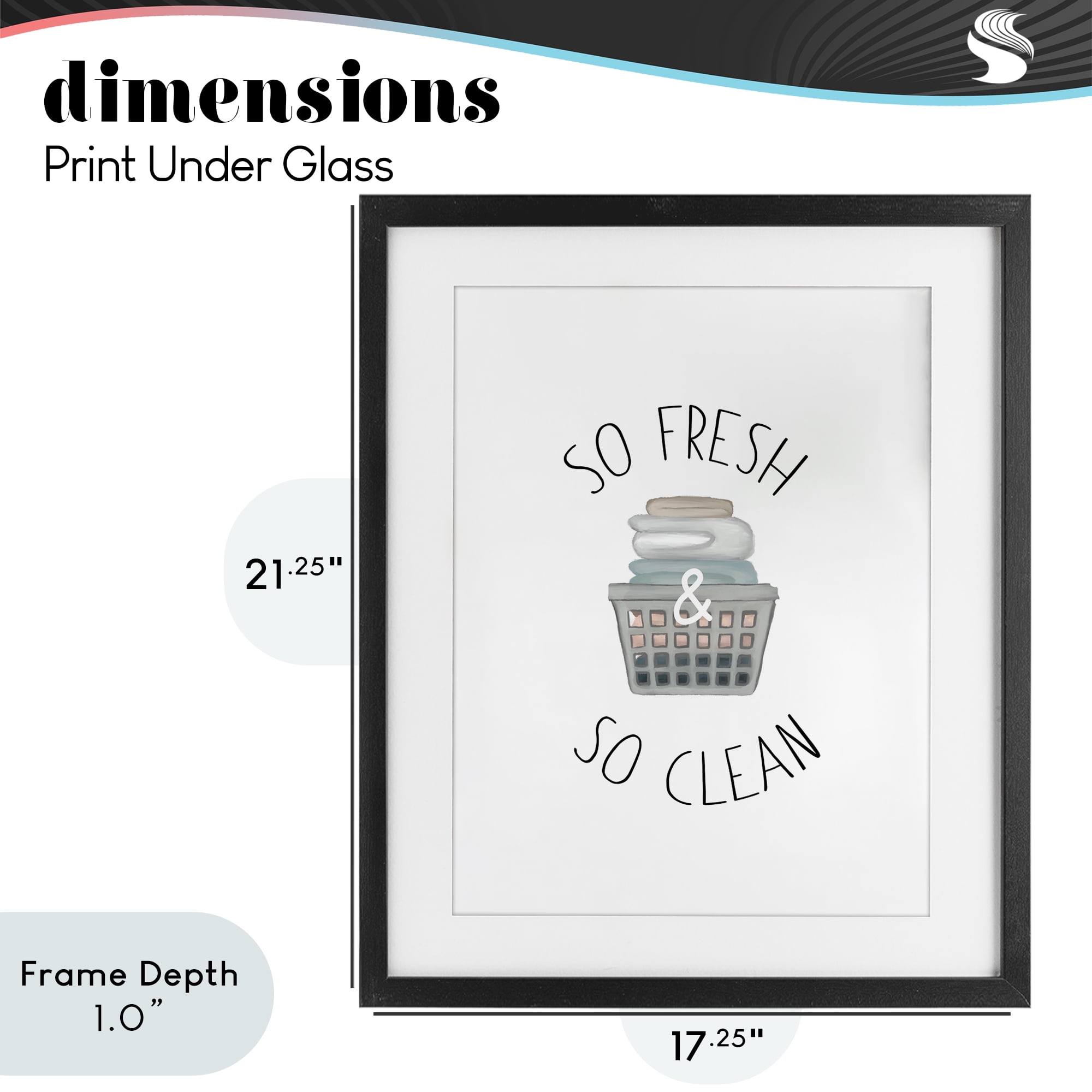 Stupell Industries So Fresh Laundry Basket Black Framed Print Under Glass, design by Elizabeth Medley