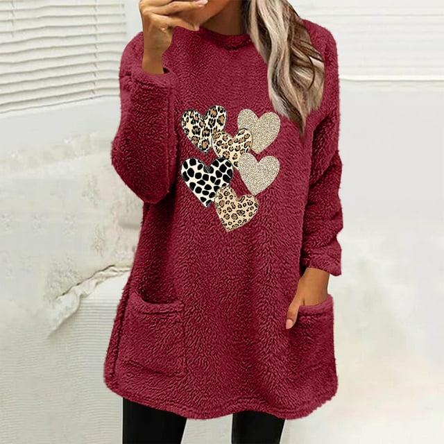 Ailaofu Womens Fall Long Sleeve T-Shirts Casual Tops for Leggings Loose Soft Blouses with Pocket