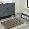 thumbnail image 5 of Jean Pierre New York Sophie Border 100% Cotton Bath Mat - Non-Slip Bath Rug - Brown Cappuccino - 20" x 32", 5 of 8
