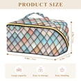 thumbnail image 4 of FORMRS Makeup Bag Travel Cosmetic Organizer for Women Fold Flat Zipper Pouch with Handle, Colorful Art Pattern, 4 of 8