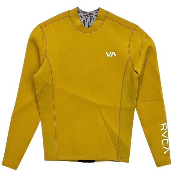 RVCA Men's Wetsuit Jacket 2mm Balance Long Sleeve Back Zip Surf Top (Small, Gold)
