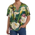 thumbnail image 1 of Balery Tropical Floral Jungle Camisa Casual de Manga Corta con Botones para Hombre, Texturizada, Estilo Cubano, para Playa, Verano-Medium, 1 of 5